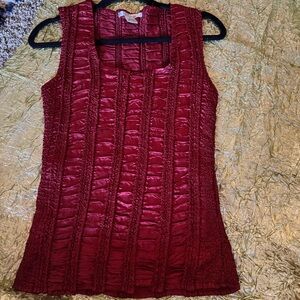 Z.B.D Designs Y2K Red Pleat Top